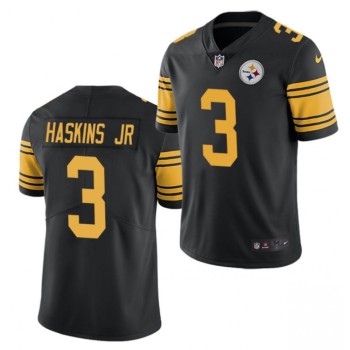 Men's Pittsburgh Steelers #3 Dwayne Haskins Jr. Black Color Rush Limited Stitched Jersey Men's Pittsburgh Steelers #3 Dwayne Haskins Jr. Black Color Rush Limited Stitched Jersey