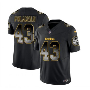 Men's Pittsburgh Steelers #43 Troy Polamalu Black 2023 F.U.S.E. Smoke Vapor Untouchable Limited Stitched Jersey Men's Pittsburgh Steelers #43 Troy Polamalu Black 2023 F.U.S.E. Smoke Vapor Untouchable Limited Stitched Jersey
