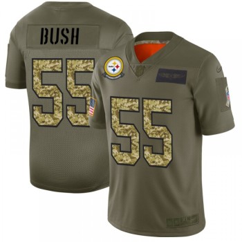 Men's Pittsburgh Steelers #55 Devin Bush 2019 Olive/Camo Salute To Service Limited Stitched NFL Jersey Men's Pittsburgh Steelers #55 Devin Bush 2019 Olive/Camo Salute To Service Limited Stitched NFL Jersey