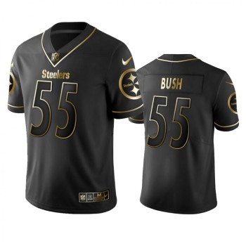 Men's Pittsburgh Steelers #55 Devin Bush Black 2019 Golden Edition Limited Stitched NFL Jersey Men's Pittsburgh Steelers #55 Devin Bush Black 2019 Golden Edition Limited Stitched NFL Jersey