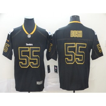 Men's Pittsburgh Steelers #55 Devin Bush Black NFL Lights Out Color Rush Stitched NFL Jersey