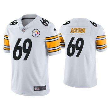 Men's Pittsburgh Steelers #69 Kevin Dotson White Vapor Untouchable Limited Stitched Jersey Men's Pittsburgh Steelers #69 Kevin Dotson White Vapor Untouchable Limited Stitched Jersey