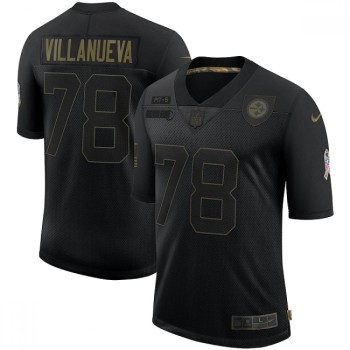 Men's Pittsburgh Steelers #78 Alejandro Villanueva Black 2020 Salute To Service Limited Stitched Jersey Men's Pittsburgh Steelers #78 Alejandro Villanueva Black 2020 Salute To Service Limited Stitched Jersey