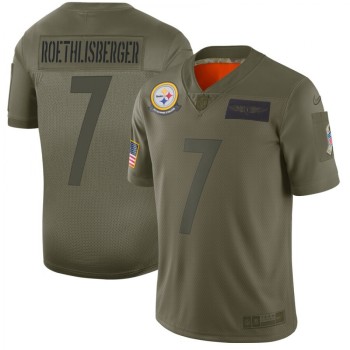 Men's Pittsburgh Steelers #7 Ben Roethlisberger 2019 Camo Salute To Service Limited Stitched NFL Jersey Men's Pittsburgh Steelers #7 Ben Roethlisberger 2019 Camo Salute To Service Limited Stitched NFL Jersey