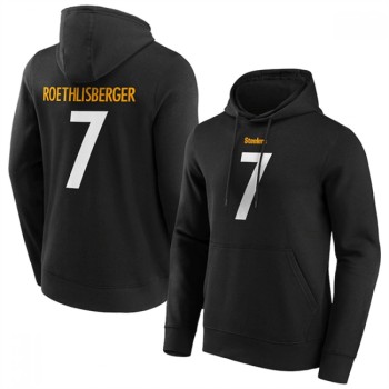 Men's Pittsburgh Steelers #7 Ben Roethlisberger Black Hoodie Men's Pittsburgh Steelers #7 Ben Roethlisberger Black Hoodie