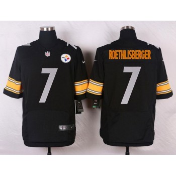 Men's Pittsburgh Steelers #7 Ben Roethlisberger Black Stitched NFL Elite Jersey Men's Pittsburgh Steelers #7 Ben Roethlisberger Black Stitched NFL Elite Jersey