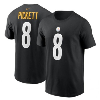 Men's Pittsburgh Steelers #8 Kenny Pickett 2022 Black NFL Draft First Round Pick Player Name & Number T-Shirt Men's Pittsburgh Steelers #8 Kenny Pickett 2022 Black NFL Draft First Round Pick Player Name & Number T-Shirt