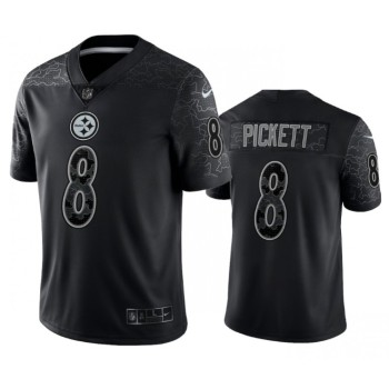 Men's Pittsburgh Steelers #8 Kenny Pickett Black Reflective Limited Stitched Jersey Men's Pittsburgh Steelers #8 Kenny Pickett Black Reflective Limited Stitched Jersey