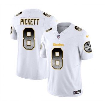 Men's Pittsburgh Steelers #8 Kenny Pickett White 2023 F.U.S.E. Smoke Vapor Untouchable Limited Stitched Jersey Men's Pittsburgh Steelers #8 Kenny Pickett White 2023 F.U.S.E. Smoke Vapor Untouchable Limited Stitched Jersey