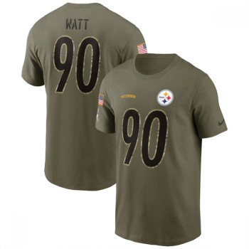 Men's Pittsburgh Steelers #90 T.J. Watt 2022 Olive Salute to Service T-Shirt Men's Pittsburgh Steelers #90 T.J. Watt 2022 Olive Salute to Service T-Shirt