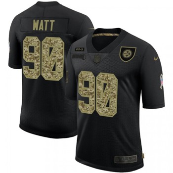 Men's Pittsburgh Steelers #90 T. J. Watt 2020 Black Camo Salute To Service Limited Stitched Jersey Men's Pittsburgh Steelers #90 T. J. Watt 2020 Black Camo Salute To Service Limited Stitched Jersey