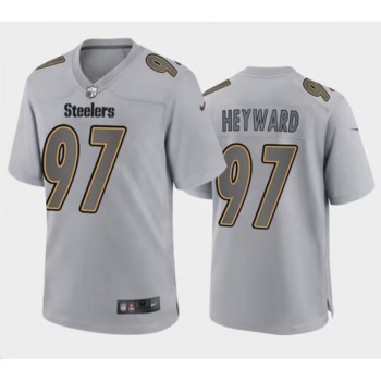 Men's Pittsburgh Steelers #97 Cameron Heyward Gray Atmosphere Fashion Stitched Jersey Men's Pittsburgh Steelers #97 Cameron Heyward Gray Atmosphere Fashion Stitched Jersey
