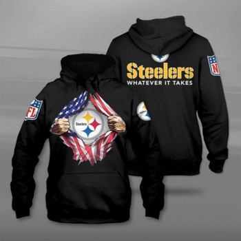Men's Pittsburgh Steelers Black 3D Trending T-Shirt Hoodie Men's Pittsburgh Steelers Black 3D Trending T-Shirt Hoodie