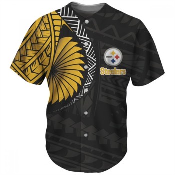 Men's Pittsburgh Steelers Black Baseball Jersey Men's Pittsburgh Steelers Black Baseball Jersey