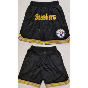 Men's Pittsburgh Steelers Black Shorts (Run Small) Men's Pittsburgh Steelers Black Shorts (Run Small)
