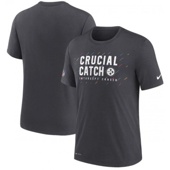 Men's Pittsburgh Steelers Charcoal 2021 Crucial Catch Performance T-Shirt Men's Pittsburgh Steelers Charcoal 2021 Crucial Catch Performance T-Shirt
