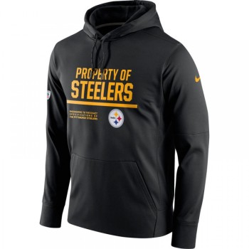 Men's Pittsburgh Steelers Black Circuit Property Of Performance Pullover Hoodie Men's Pittsburgh Steelers Black Circuit Property Of Performance Pullover Hoodie