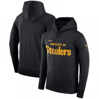 Men's Pittsburgh Steelers Black Sideline Property Of Performance Pullover Hoodie Men's Pittsburgh Steelers Black Sideline Property Of Performance Pullover Hoodie