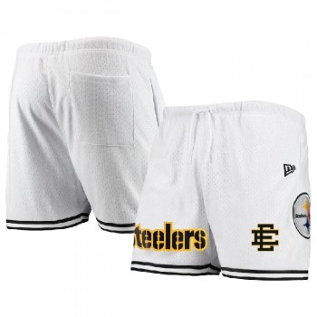 Men's Pittsburgh Steelers Pro White/Black Shorts Men's Pittsburgh Steelers Pro White/Black Shorts