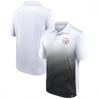 Men's Pittsburgh Steelers White/Black Iconic Parameter Sublimated Polo Men's Pittsburgh Steelers White/Black Iconic Parameter Sublimated Polo