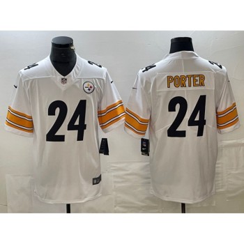 Men's Pittsburgh Steelers #24 Joey Porter Jr. White Vapor Untouchable Limited Stitched Jersey Men's Pittsburgh Steelers #24 Joey Porter Jr. White Vapor Untouchable Limited Stitched Jersey