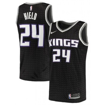 Men's Sacramento Kings #24 Buddy Hield Black Statement Editon Stitched Jersey Men's Sacramento Kings #24 Buddy Hield Black Statement Editon Stitched Jersey