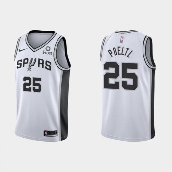 Men's San Antonio Spurs #25 Jakob Poeltl Association Edition White Stitched Jersey Men's San Antonio Spurs #25 Jakob Poeltl Association Edition White Stitched Jersey