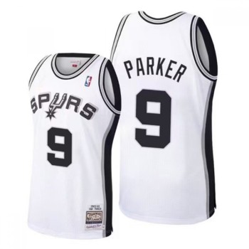 Men's San Antonio Spurs #9 Tony Parker 2002-03 White Finals Champions Stitched Jersey Men's San Antonio Spurs #9 Tony Parker 2002-03 White Finals Champions Stitched Jersey