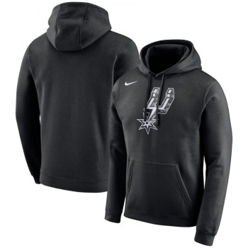 Men's San Antonio Spurs Black City Edition Logo Essential Pullover Hoodie Men's San Antonio Spurs Black City Edition Logo Essential Pullover Hoodie
