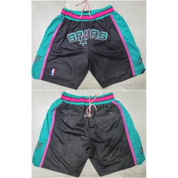 Men's San Antonio Spurs Black/Teal Shorts (Run Small) Men's San Antonio Spurs Black/Teal Shorts (Run Small)
