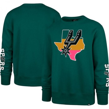 Men's San Antonio Spurs '47 Teal 2022/23 City Edition Two-Peat Headline Pullover Sweatshirt Men's San Antonio Spurs '47 Teal 2022/23 City Edition Two-Peat Headline Pullover Sweatshirt