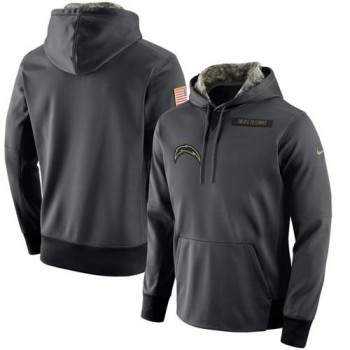 Men's San Diego Chargers Anthracite Salute to Service Player Performance Hoodie