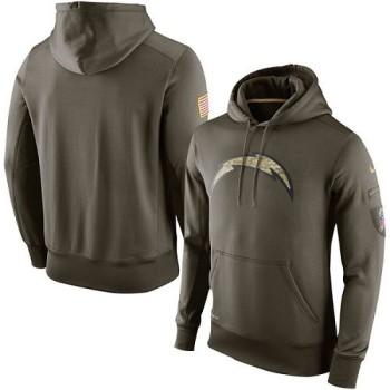 Men's San Diego Chargers Olive Salute To Service KO Performance Hoodie Men's San Diego Chargers Olive Salute To Service KO Performance Hoodie