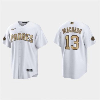 Men's San Diego Padres #13 Manny Machado 2022 All-Star White Cool Base Stitched Baseball Jersey Men's San Diego Padres #13 Manny Machado 2022 All-Star White Cool Base Stitched Baseball Jersey
