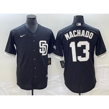 Men's San Diego Padres #13 Manny Machado Black Cool Base Stitched Baseball Jersey Men's San Diego Padres #13 Manny Machado Black Cool Base Stitched Baseball Jersey