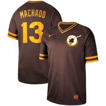 Men's San Diego Padres #13 Manny Machado Coffee Cooperstown Collection Legend Stitched MLB Jersey Men's San Diego Padres #13 Manny Machado Coffee Cooperstown Collection Legend Stitched MLB Jersey