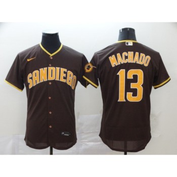 Men's San Diego Padres #13 Manny Machado Coffee Flex Base Stitched MLB Jersey Men's San Diego Padres #13 Manny Machado Coffee Flex Base Stitched MLB Jersey