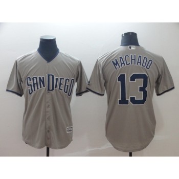 Men's San Diego Padres #13 Manny Machado Grey Cool Base Stitched MLB Jersey Men's San Diego Padres #13 Manny Machado Grey Cool Base Stitched MLB Jersey