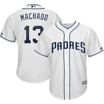 Men's San Diego Padres #13 Manny Machado White Cool Base Stitched MLB Jersey Men's San Diego Padres #13 Manny Machado White Cool Base Stitched MLB Jersey