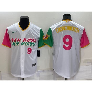 Men's San Diego Padres #9 Jake Cronenworth 2022 White City Connect Cool Base Stitched Jersey Men's San Diego Padres #9 Jake Cronenworth 2022 White City Connect Cool Base Stitched Jersey