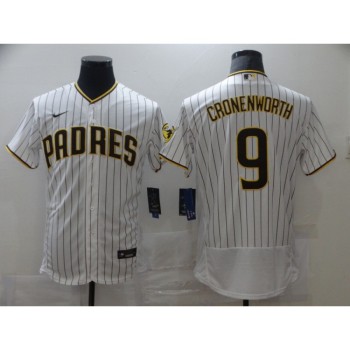 Men's San Diego Padres #9 Jake Cronenworth White Flex Base Stitched MLB Jersey Men's San Diego Padres #9 Jake Cronenworth White Flex Base Stitched MLB Jersey