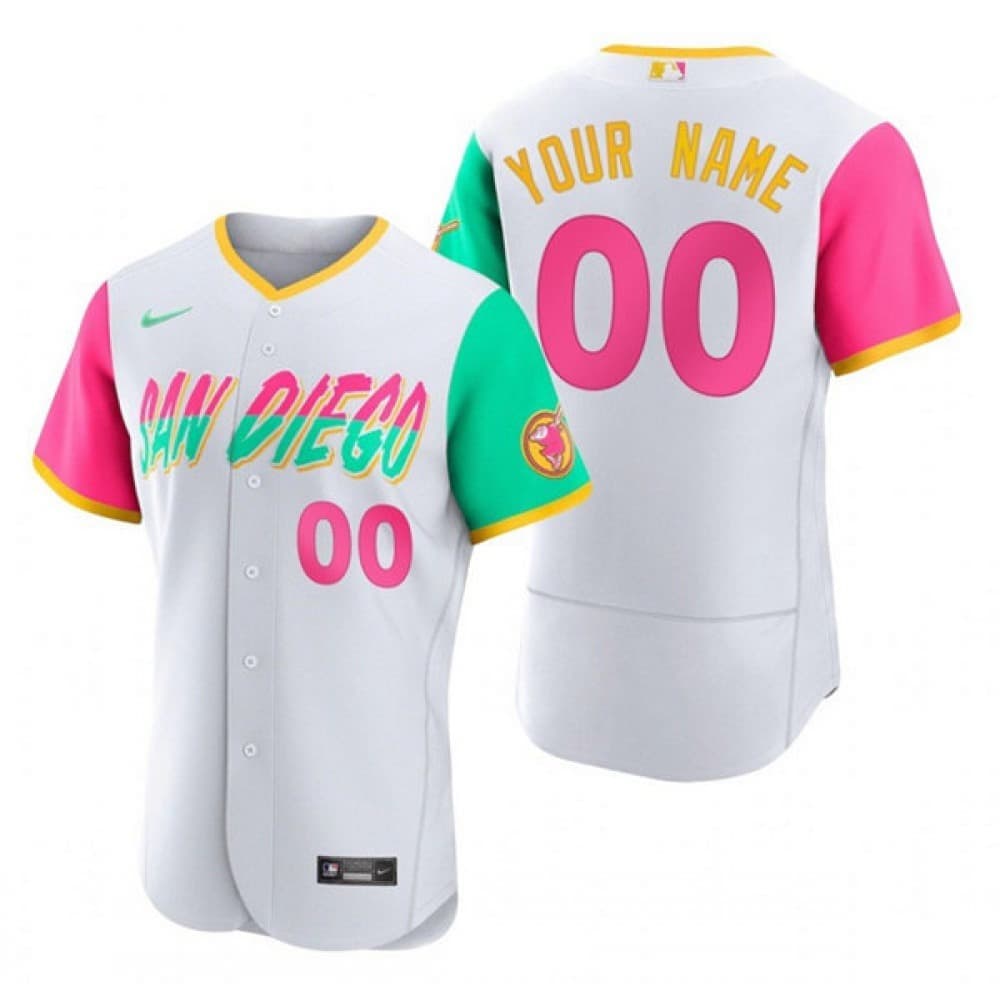 Youth San Diego Padres White 2022 City Connect Flex Base Custom Jersey Youth San Diego Padres White 2022 City Connect Flex Base Custom Jersey