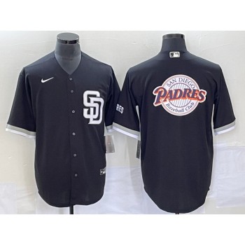 Men's San Diego Padres Black Team Big Logo Cool Base Stitched Baseball Jersey Men's San Diego Padres Black Team Big Logo Cool Base Stitched Baseball Jersey