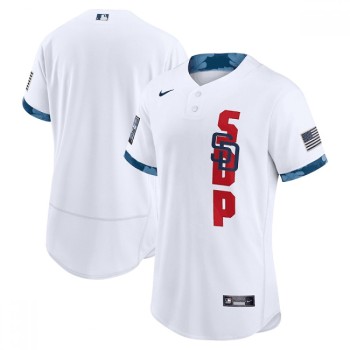 Men's San Diego Padres Blank 2021 White All-Star Flex Base Stitched MLB Jersey Men's San Diego Padres Blank 2021 White All-Star Flex Base Stitched MLB Jersey
