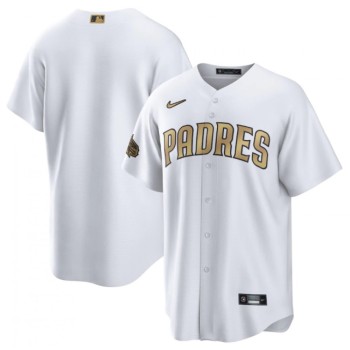 Men's San Diego Padres Blank 2022 All-Star White Cool Base Stitched Baseball Jersey Men's San Diego Padres Blank 2022 All-Star White Cool Base Stitched Baseball Jersey