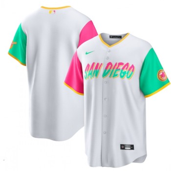 Men's San Diego Padres Blank 2022 White City Connect Cool Base Stitched Jersey Men's San Diego Padres Blank 2022 White City Connect Cool Base Stitched Jersey