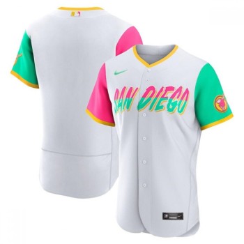 Men's San Diego Padres Blank 2022 White City Connect Flex Base Stitched Baseball Jersey Men's San Diego Padres Blank 2022 White City Connect Flex Base Stitched Baseball Jersey