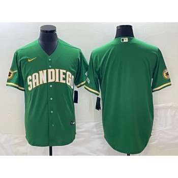 Men's San Diego Padres Blank Green Cool Base Stitched Baseball Jersey Men's San Diego Padres Blank Green Cool Base Stitched Baseball Jersey