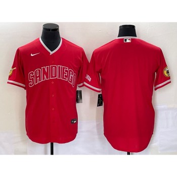 Men's San Diego Padres Blank Red Cool Base Stitched Baseball Jersey Men's San Diego Padres Blank Red Cool Base Stitched Baseball Jersey