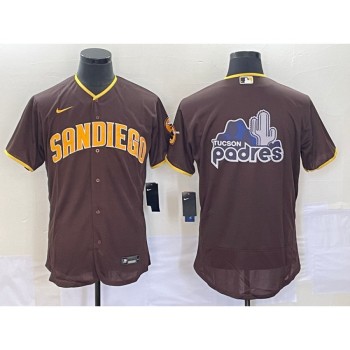 Men's San Diego Padres Brown Team Big Logo Flex Base Stitched Baseball Jersey Men's San Diego Padres Brown Team Big Logo Flex Base Stitched Baseball Jersey